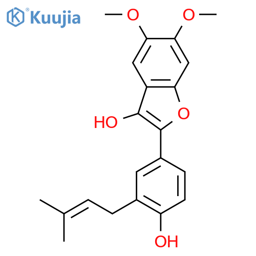 3-Benzofuranol,2-[4-hydroxy-3-(3-methyl-2-buten-1-yl)phenyl]-5,6-dimethoxy- structure