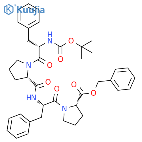 L-Proline,1-[N-[1-[N-[(1,1-dimethylethoxy)carbonyl]-L-phenylalanyl]-L-prolyl]-L-phenylalanyl]-, phenylmethyl ester structure