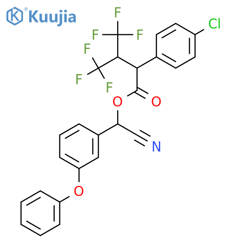 cyano(3-phenoxyphenyl)methyl 2-(4-chlorophenyl)-4,4,4-trifluoro-3-(trifluoromethyl)butanoate structure