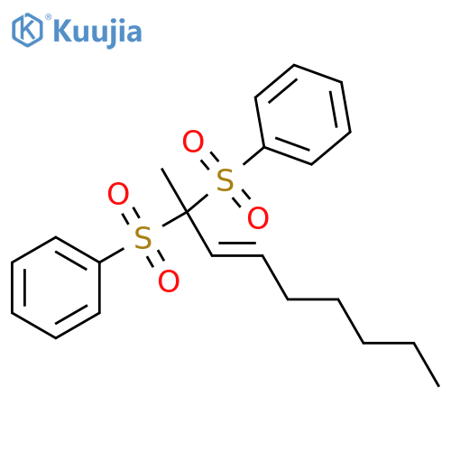 Benzene, 1,1'-[(1-methyl-2-octenylidene)bis(sulfonyl)]bis-, (E)- (9CI) structure