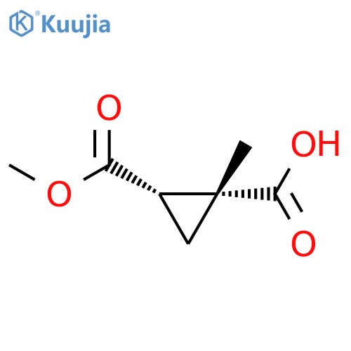 rac-(1R,2S)-2-(methoxycarbonyl)-1-methylcyclopropane-1-carboxylic acid structure