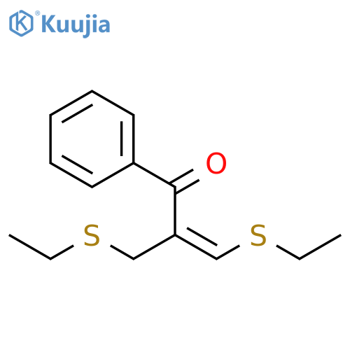 2-Propen-1-one, 3-(ethylthio)-2-[(ethylthio)methyl]-1-phenyl-, (E)- structure