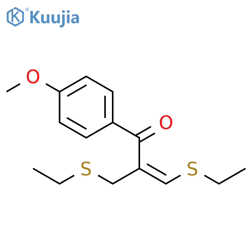 2-Propen-1-one, 3-(ethylthio)-2-[(ethylthio)methyl]-1-(4-methoxyphenyl)-, (E)- (9CI) structure