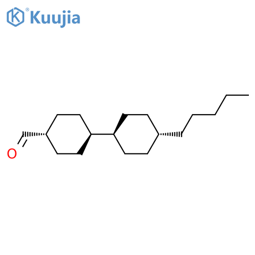 [1,1'-Bicyclohexyl]-4-carboxaldehyde, 4'-pentyl-, (trans,trans)- structure