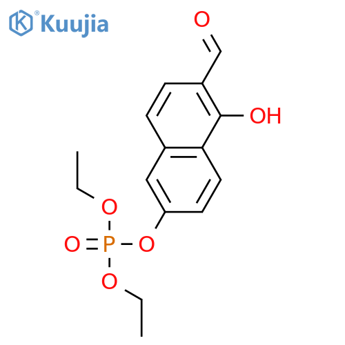 Phosphoric acid, diethyl 6-formyl-5-hydroxy-2-naphthalenyl ester structure