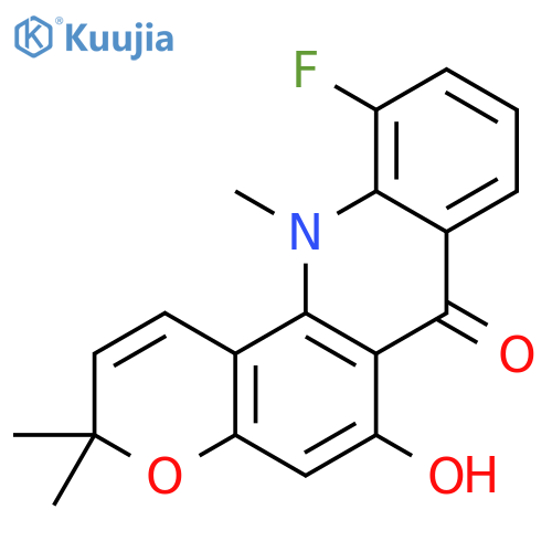 11-Fluoro-6-hydroxy-3,3,12-trimethylpyrano[2,3-c]acridin-7-one structure