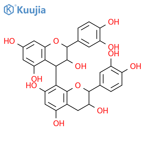 (2R,2'S,3R,3'S,4R)-2,2'-bis(3,4-dihydroxyphenyl)-3,3',4,4'-tetrahydro-2H,2'H-4,8'-bichromene-3,3',5,5',7,7'-hexol structure