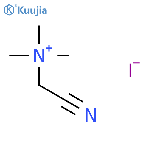 2-(Dimethylamino)acetonitrile methyl iodide, (N-Iodo-N,N,N-trimethylamino)acetonitrile, 1-Cyano-N,N,N-trimethyl-methanaminium iodide structure