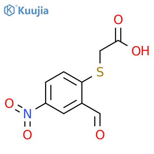 (2-formyl-4-nitro-phenylsulfanyl)-acetic acid structure