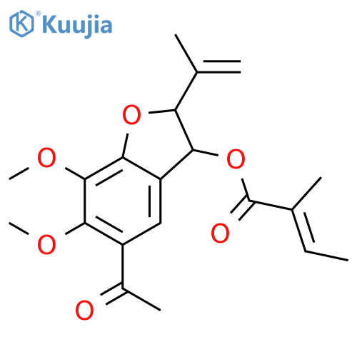 5-Acetyl-2,3-dihydro-3,6,7-trihydroxy-2-isopropenylbenzofuran; (2R*,3R*)-form, 6,7-Di-Me ether, 3-angeloyl structure