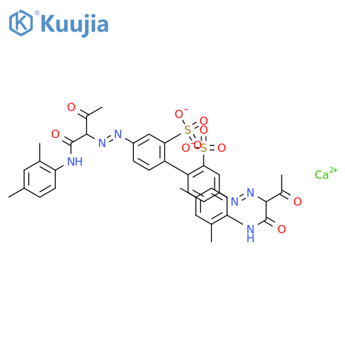 [1,1'-Biphenyl]-2,2'-disulfonicacid,4,4'-bis[2-[1-[[(2,4-dimethylphenyl)amino]carbonyl]-2-oxopropyl]diazenyl]-,calcium salt (1:1) structure