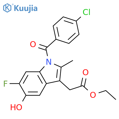 1H-Indole-3-acetic acid, 1-(4-chlorobenzoyl)-6-fluoro-5-hydroxy-2-methyl-, ethyl ester structure