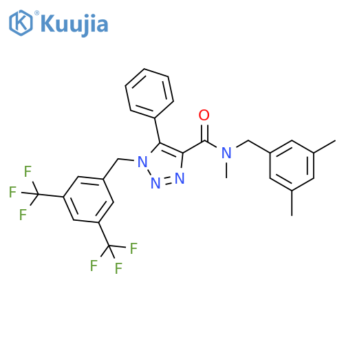 1H-1,2,3-Triazole-4-carboxamide,1-[[3,5-bis(trifluoromethyl)phenyl]methyl]-N-[(3,5-dimethylphenyl)methyl]-N-methyl-5-phenyl- structure