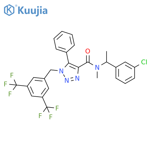 1H-1,2,3-Triazole-4-carboxamide, 1-[[3,5-bis(trifluoromethyl)phenyl]methyl]-N-[1-(3-chlorophenyl)ethyl]-N-methyl-5-phenyl- structure