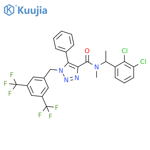 1H-1,2,3-Triazole-4-carboxamide, 1-[[3,5-bis(trifluoromethyl)phenyl]methyl]-N-[1-(2,3-dichlorophenyl)ethyl]-N-methyl-5-phenyl- structure
