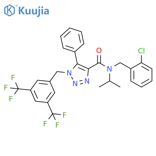 1H-1,2,3-Triazole-4-carboxamide, 1-[[3,5-bis(trifluoromethyl)phenyl]methyl]-N-[(2-chlorophenyl)methyl]-N-(1-methylethyl)-5-phenyl- structure