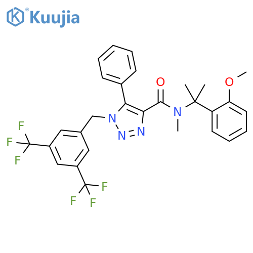 1H-1,2,3-Triazole-4-carboxamide, 1-[[3,5-bis(trifluoromethyl)phenyl]methyl]-N-[1-(2-methoxyphenyl)-1-methylethyl]-N-methyl-5-phenyl- structure