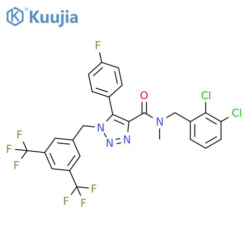 1H-1,2,3-Triazole-4-carboxamide,1-[[3,5-bis(trifluoromethyl)phenyl]methyl]-N-[(2,3-dichlorophenyl)methyl]-5-(4-fluorophenyl)-N-methyl- structure