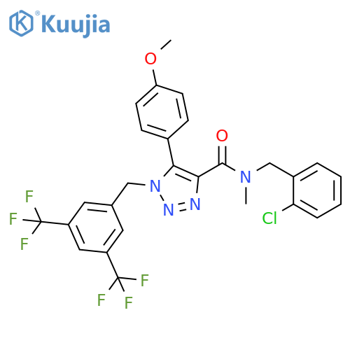 1H-1,2,3-Triazole-4-carboxamide, 1-[[3,5-bis(trifluoromethyl)phenyl]methyl]-N-[(2-chlorophenyl)methyl]-5-(4-methoxyphenyl)-N-methyl- structure