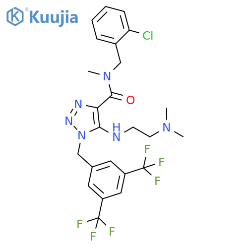 1H-1,2,3-Triazole-4-carboxamide,1-[[3,5-bis(trifluoromethyl)phenyl]methyl]-N-[(2-chlorophenyl)methyl]-5-[[2-(dimethylamino)ethyl]amino]-N-methyl- structure