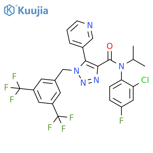 1H-1,2,3-Triazole-4-carboxamide, 1-[[3,5-bis(trifluoromethyl)phenyl]methyl]-N-(2-chloro-4-fluorophenyl)-N-(1-methylethyl)-5-(3-pyridinyl)- structure
