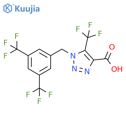 1H-1,2,3-Triazole-4-carboxylic acid, 1-[[3,5-bis(trifluoromethyl)phenyl]methyl]-5-(trifluoromethyl)- structure