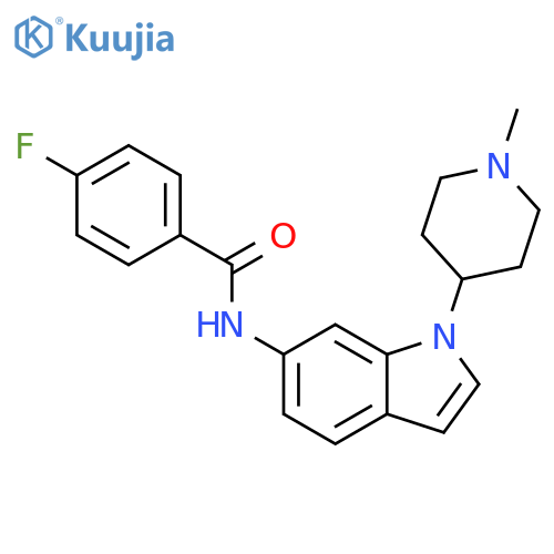 Benzamide, 4-fluoro-N-[1-(1-methyl-4-piperidinyl)-1H-indol-6-yl]- structure