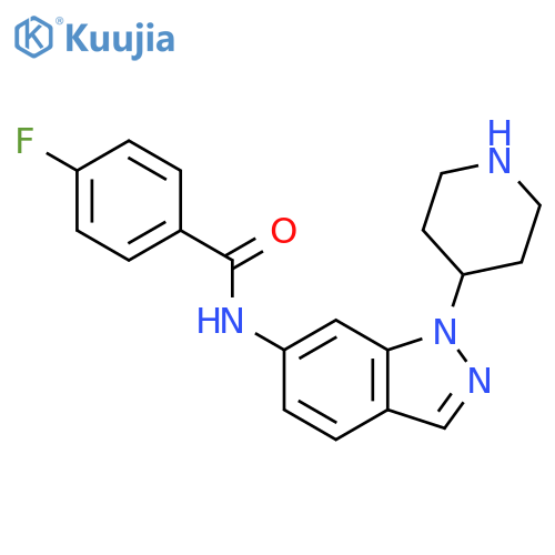Benzamide, 4-fluoro-N-[1-(4-piperidinyl)-1H-indazol-6-yl]- structure
