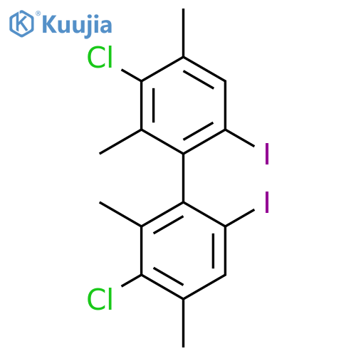 1,1'-Biphenyl, 3,3'-dichloro-6,6'-diiodo-2,2',4,4'-tetramethyl- structure