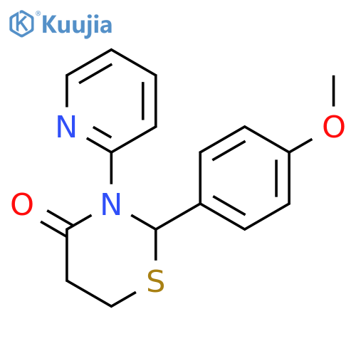 4H-1,3-Thiazin-4-one, tetrahydro-2-(4-methoxyphenyl)-3-(2-pyridinyl)- structure