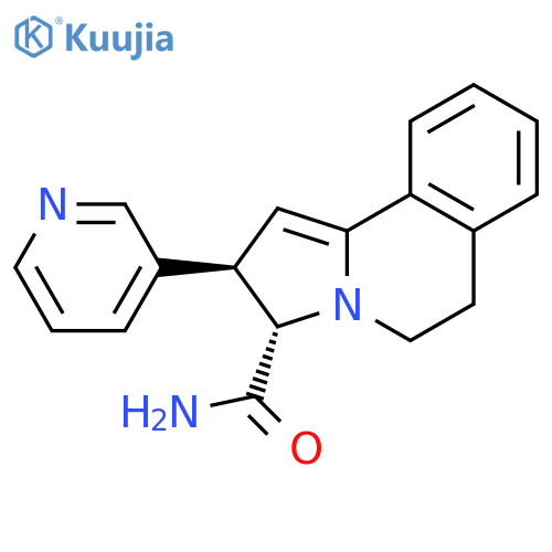 Pyrrolo[2,1-a]isoquinoline-3-carboxamide, 2,3,5,6-tetrahydro-2-(3-pyridinyl)-, (2R,3S)-rel- structure