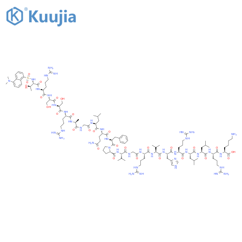 L-Lysine, N-[[5-(dimethylamino)-1-naphthalenyl]sulfonyl]-L-threonyl-L-arginyl-L-seryl-L-seryl-L-arginyl-L-alanylglycyl-L-leucyl-L-glutaminyl-L-phenylalanyl-L-prolyl-L-valylglycyl-L-arginyl-L-valyl-L-histidyl-L-arginyl-L-leucyl-L-leucyl-L-arginyl- (9CI) structure