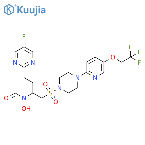 Formamide, N-[3-(5-fluoro-2-pyrimidinyl)-1-[[[4-[5-(2,2,2-trifluoroethoxy)-2-pyridinyl]-1-piperazinyl]sulfonyl]methyl]propyl]-N-hydroxy- structure