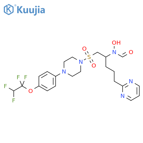 Formamide, N-hydroxy-N-[4-(2-pyrimidinyl)-1-[[[4-[4-(1,1,2,2-tetrafluoroethoxy)phenyl]-1-piperazinyl]sulfonyl]methyl]butyl]- structure
