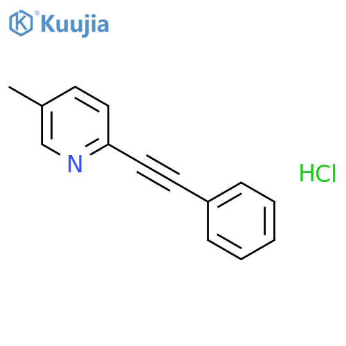 Pyridine, 5-methyl-2-(phenylethynyl)-, hydrochloride structure