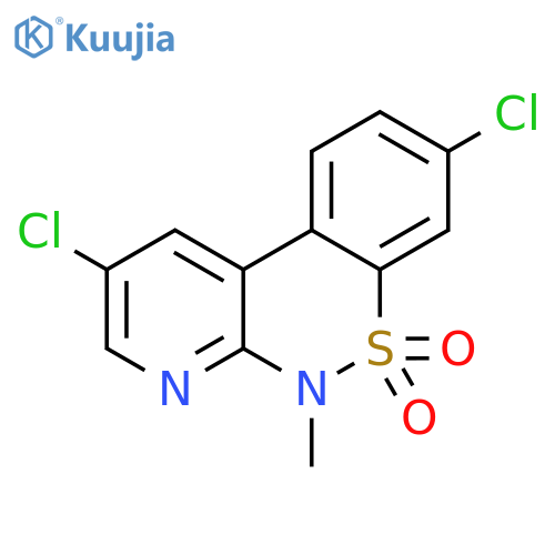 5H-PYRIDO[2,3-C][1,2]BENZOTHIAZINE, 2,8-DICHLORO-5-METHYL-, 6,6-DIOXIDE structure