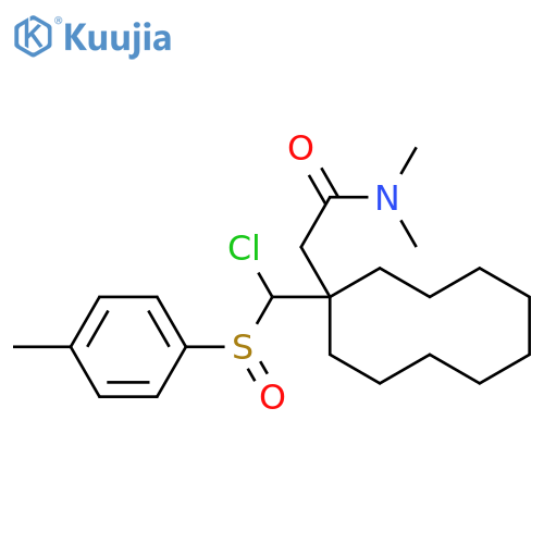 Cyclodecaneacetamide, 1-[chloro[(4-methylphenyl)sulfinyl]methyl]-N,N-dimethyl- structure