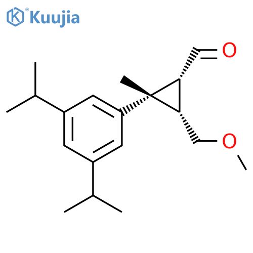 Cyclopropanecarboxaldehyde, 2-[3,5-bis(1-methylethyl)phenyl]-3-(methoxymethyl)-2-methyl-, (1R,2S,3S)- structure