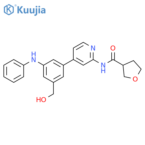 3-Furancarboxamide, tetrahydro-N-[4-[3-(hydroxymethyl)-5-(phenylamino)phenyl]-2-pyridinyl]- structure