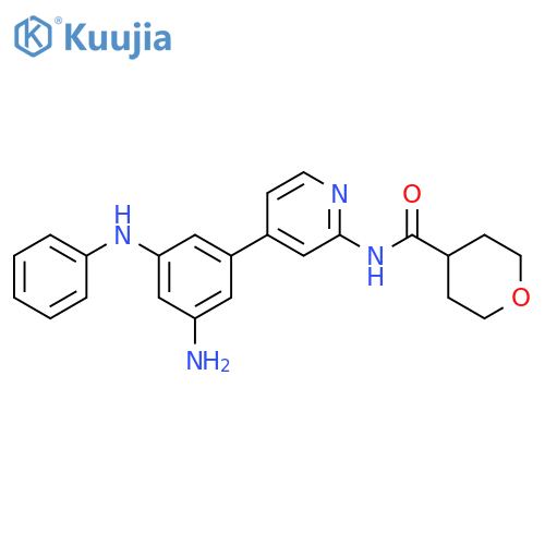 2H-Pyran-4-carboxamide,N-[4-[3-amino-5-(phenylamino)phenyl]-2-pyridinyl]tetrahydro- structure