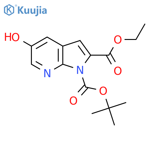 1H-Pyrrolo[2,3-b]pyridine-1,2-dicarboxylic acid, 5-hydroxy-, 1-(1,1-dimethylethyl) 2-ethyl ester structure