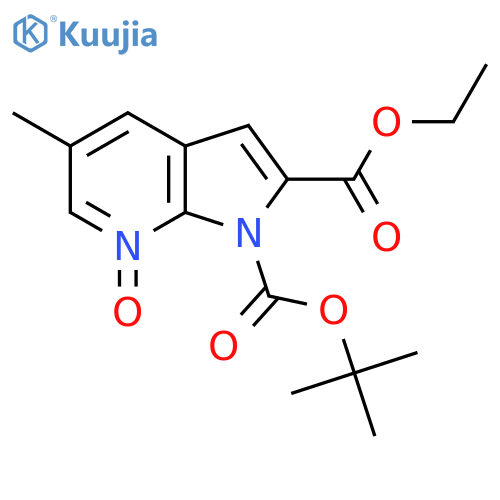 1H-Pyrrolo[2,3-b]pyridine-1,2-dicarboxylic acid, 5-methyl-, 1-(1,1-dimethylethyl) 2-ethyl ester, 7-oxide structure
