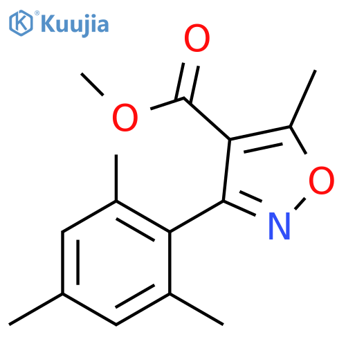 4-Isoxazolecarboxylic acid, 5-methyl-3-(2,4,6-trimethylphenyl)-, methylester structure