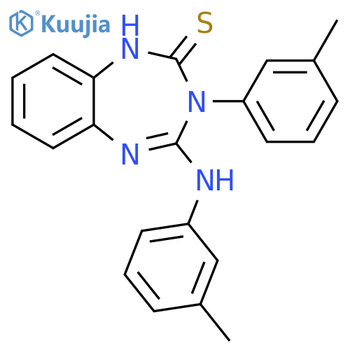 2H-1,3,5-Benzotriazepine-2-thione, 1,3-dihydro-3-(3-methylphenyl)-4-[(3-methylphenyl)amino]- structure