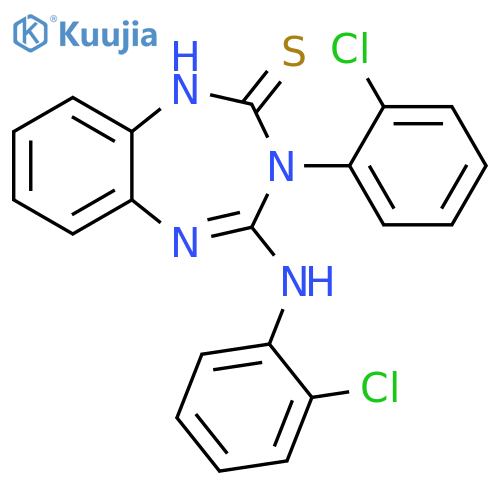 2H-1,3,5-Benzotriazepine-2-thione, 3-(2-chlorophenyl)-4-[(2-chlorophenyl)amino]-1,3-dihydro- structure