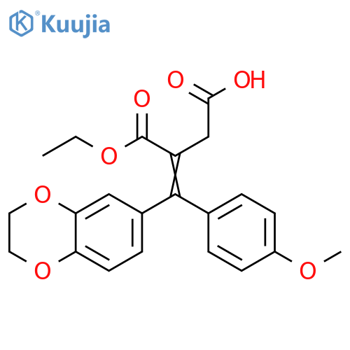 Butanedioic acid,[(2,3-dihydro-1,4-benzodioxin-6-yl)(4-methoxyphenyl)methylene]-,1-ethyl ester structure
