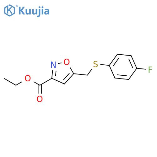 3-Isoxazolecarboxylic acid, 5-[[(4-fluorophenyl)thio]methyl]-, ethyl ester structure