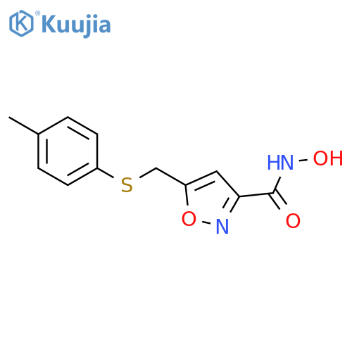 3-Isoxazolecarboxamide, N-hydroxy-5-[[(4-methylphenyl)thio]methyl]- structure