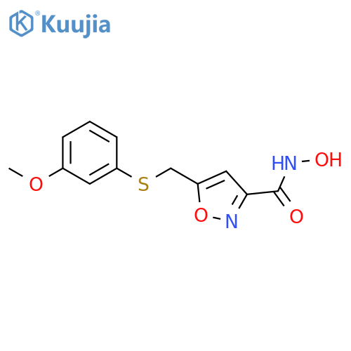 3-Isoxazolecarboxamide, N-hydroxy-5-[[(3-methoxyphenyl)thio]methyl]- structure