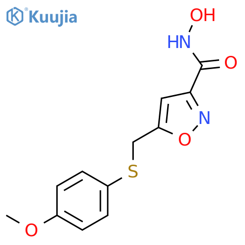3-Isoxazolecarboxamide, N-hydroxy-5-[[(4-methoxyphenyl)thio]methyl]- structure